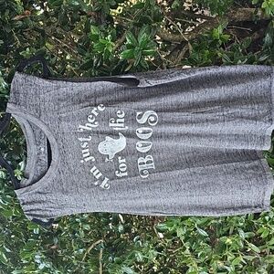 XL Womens Gray Sleeveless Graphic Top Halloween Ghost Boos‎